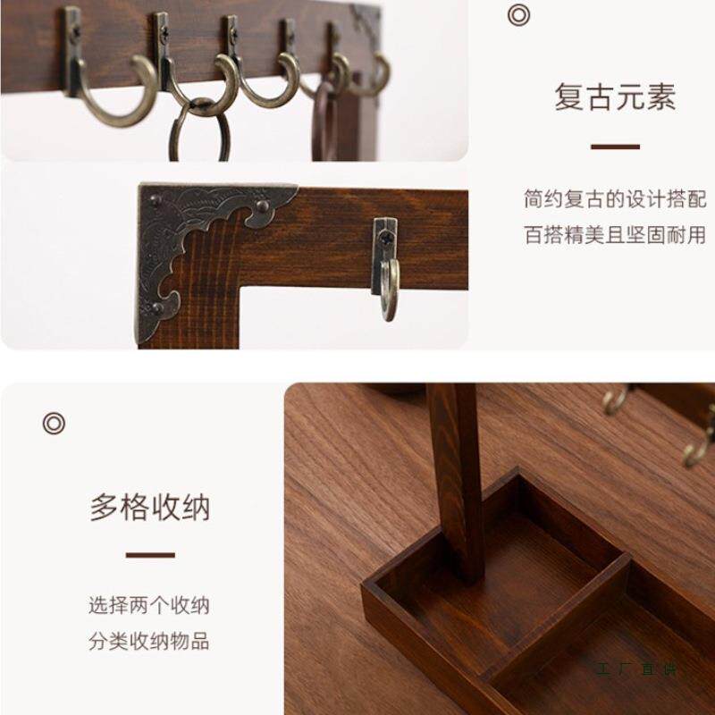 玄关钥985匙收摆件门鞋柜上放钥钥匙实口木收纳纳盒进门入户匙置