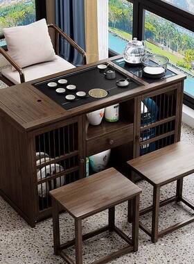 桌车家茶用水柜带轮茶功夫茶几移动UEY茶台小茶烧水壶一体茶具盘