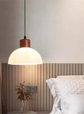 中古风餐道吊灯实木胡桃色卧床头53170厅小吊室灯创意单头吧台过
