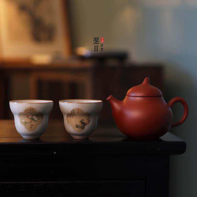 翌朱泥紫砂泡茶壶茶功夫便携茶具套户装外泡YR240076茶车载茶事收