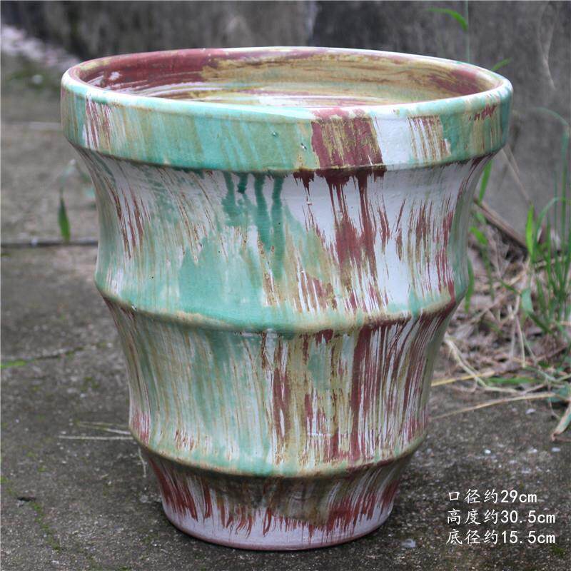 大号LLH仿古诧寂风罐多肉花盆陶庭瓷院民宿落地大装饰摆件号陶陶
