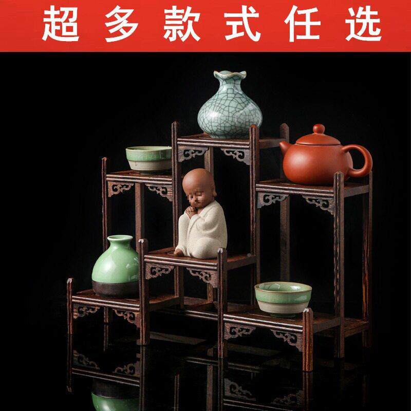 鸡翅木博茶古架小实子摆件具茶叶架675多木阁紫砂茶壶展示架置物