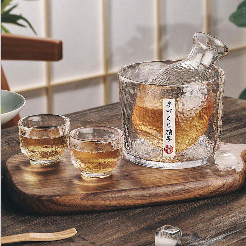 TM693554日式玻璃黄烫酒酒温酒壶器套装家用清酒壶酒杯老式煮温酒