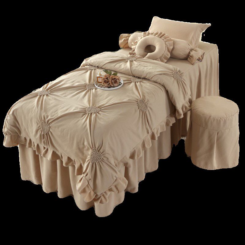 夏蜜美容床罩四件套高档A类含棉亲肤法式皮肤管理spa专用美容床罩