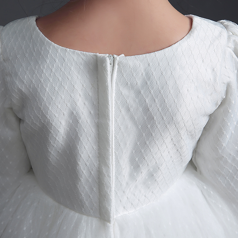 女童礼服长袖公主裙蓬蓬裙儿童礼服婚纱裙钢琴表演服花童礼服女冬