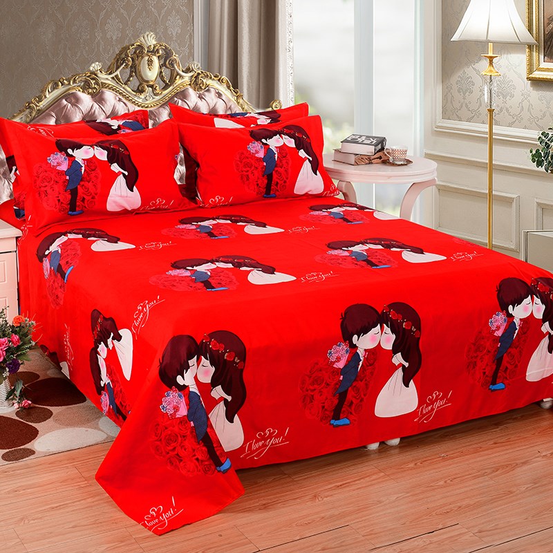 加厚床单单件斜纹100磨毛床单学生宿舍单人双人被单家用炕单枕套