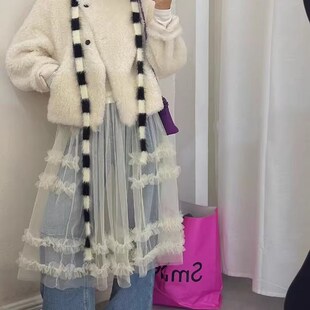 网纱叠穿罩裙连衣裙富家千金高级感穿搭气质吊带裙子