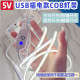 usb插电触摸开关款 饰灯带条床头卧室照明 免布线5v低压cob氛围感装