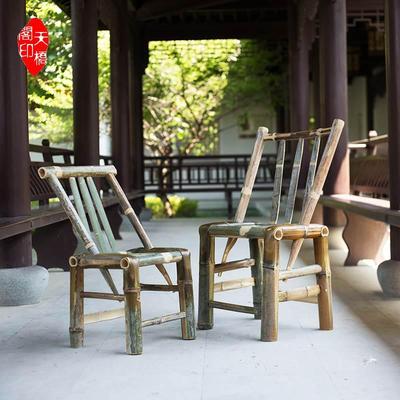 竹椅子靠背椅家用餐桌椅老式复古手工编织喝茶椅子休闲简约竹凳子