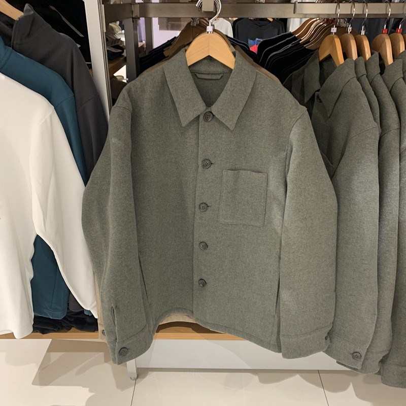 日单男装2024秋冬新款双面呢衬衫式茄克/休闲宽松外套夹克C470045
