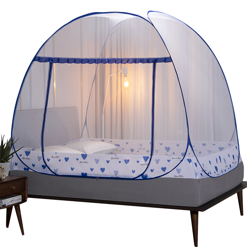 双人免安装蚊帐1.11.91.351.8*2*1.4*1.3米宽1.5钢丝蒙古包