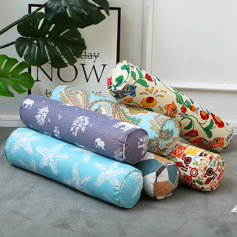 全棉布长条枕圆柱抱枕多功能枕头颈椎枕套护颈枕沙发头枕客厅靠垫