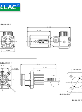 单芯120A动力储能接线柱连接器HVCN系列橙色穿墙式锂电池光伏插座