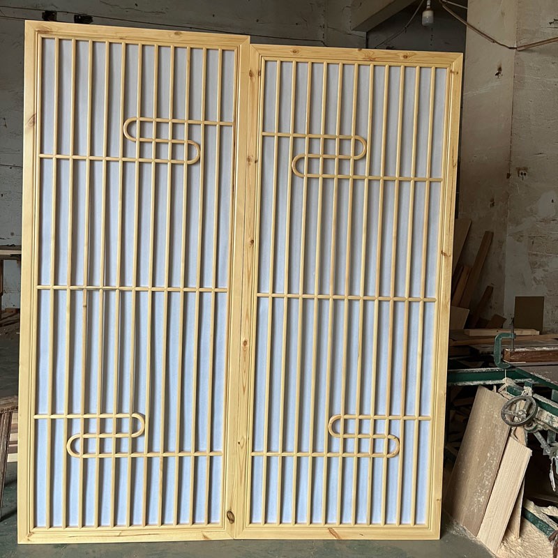 中式风格装修材料电视背景墙花格镂空屏风隔断木门窗户格栅栏装饰