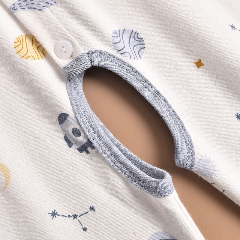 儿童连体衣开裆宝宝纯棉长袖春秋内衣婴儿睡衣打底春款爬爬服大码