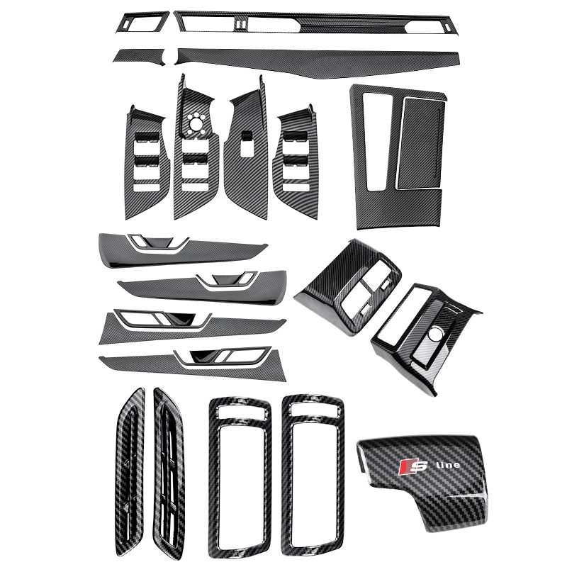 19-22款奥迪A6L改装内饰仪表中控档位面板贴排挡木纹贴片车门装饰