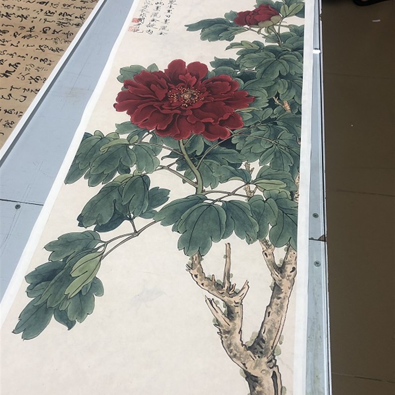 清于非闇国色天香 牡丹图 高清宣纸绢布微喷国画装饰画