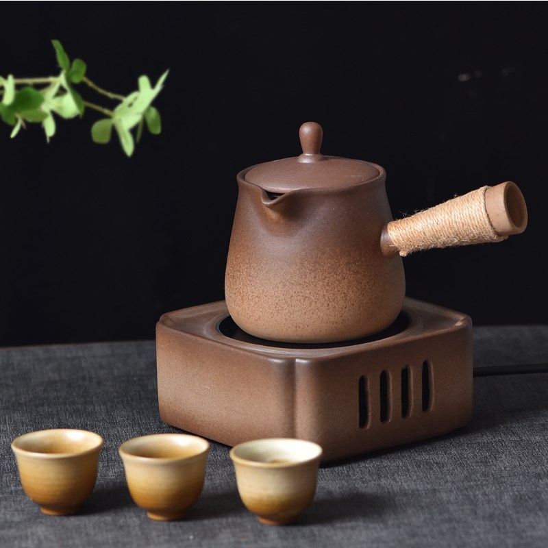 原矿养生陶瓷茶壶围炉煮茶烤奶明火烧水壶电陶炉煮茶器煮茶壶套组