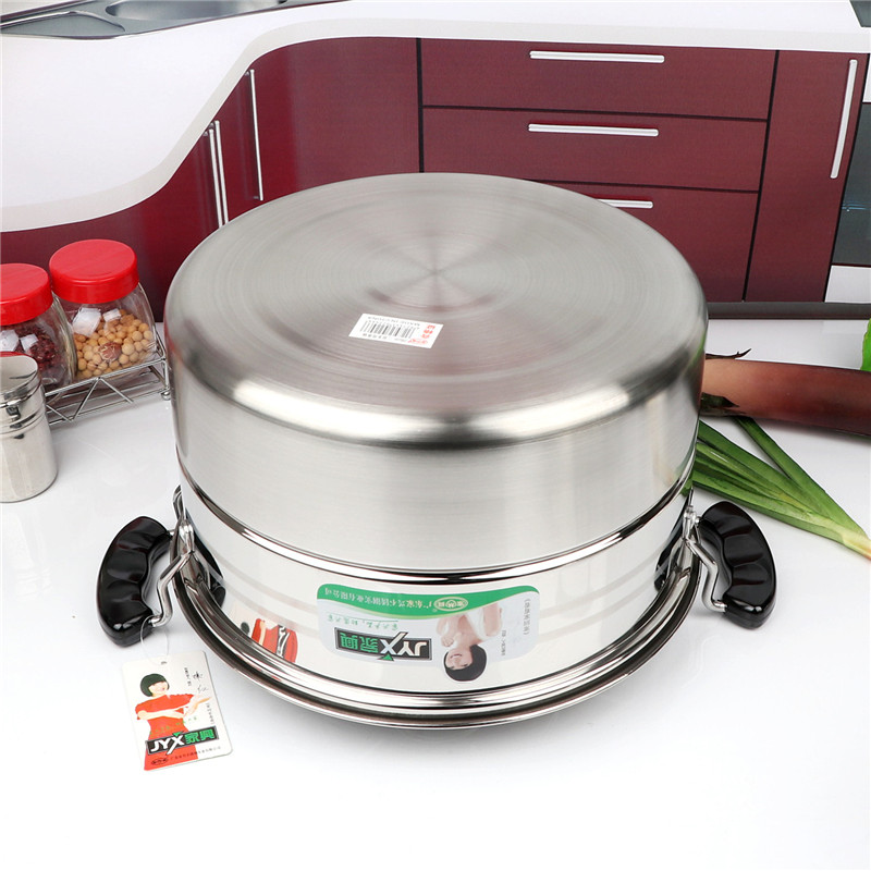 家兴二层多用蒸锅单底蒸锅加厚不锈钢多用蒸锅二层蒸锅带蒸笼锅