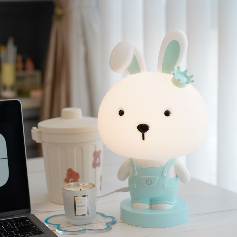 温度创意卧室台灯兔子小夜灯女生可爱少女心插电床头儿童生日礼物