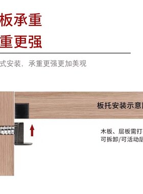 衣柜隐形三合一层板拖橱柜隐藏连接件家具极简款枪黑色活动搁板托