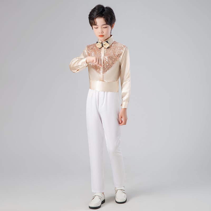 儿童诗歌朗诵演出服蓬蓬裙元旦合唱礼服新款主持套装团体比赛服女