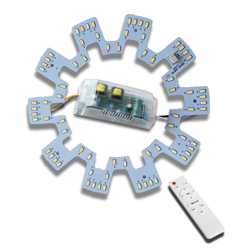 LED吸顶灯改造灯板圆形三色遥控无极调光灯条 灯芯贴片环形管光源
