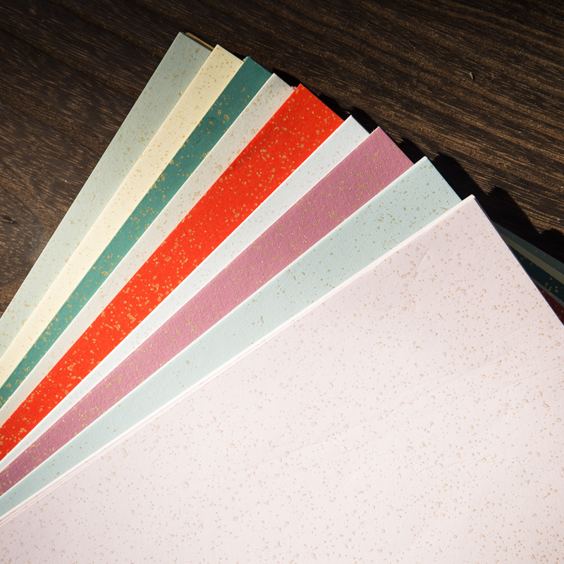 【两件8折】十色细金蜡染笺半生半熟一笔笺尺牍宣纸100张仿古空白