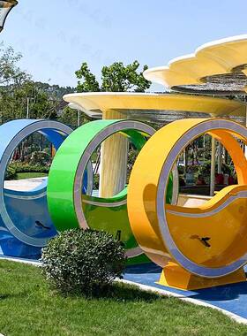 无TKZ动力脚踏自发光单车车景区游乐园喷单互动骑行泉喷水行车道