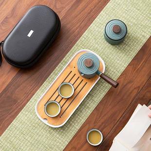 侧把茶壶泡旅行功夫茶具便携式壶套装户外套快客杯一三杯印lo小21