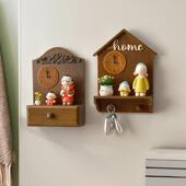 实XOU木现简约意厅卧室玄关客办公室时钟壁挂代收创纳摆件