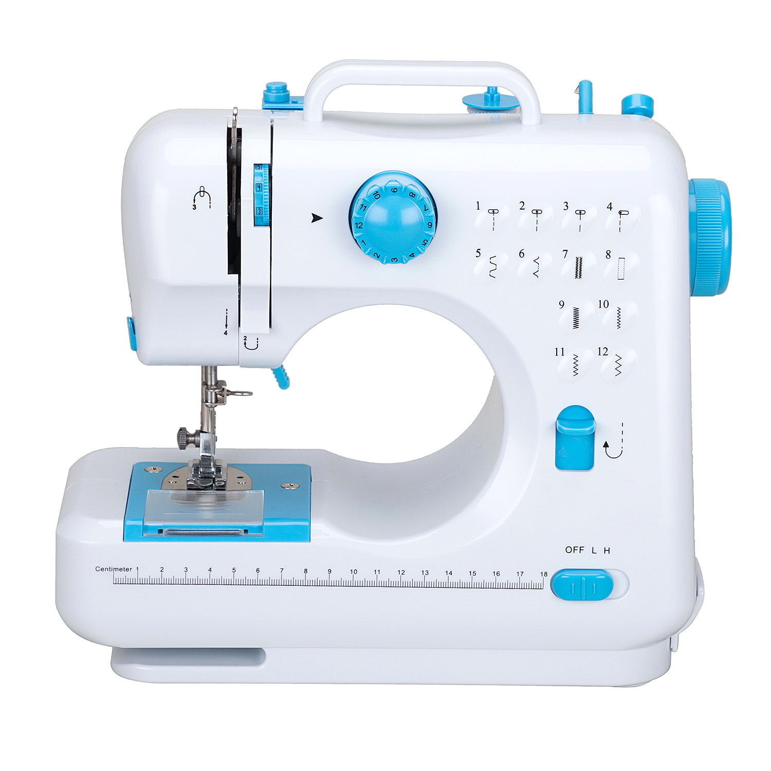 FHSM-505L蓝色缝纫机家用缝纫机迷你便携式锁边锁扣眼缝纫机