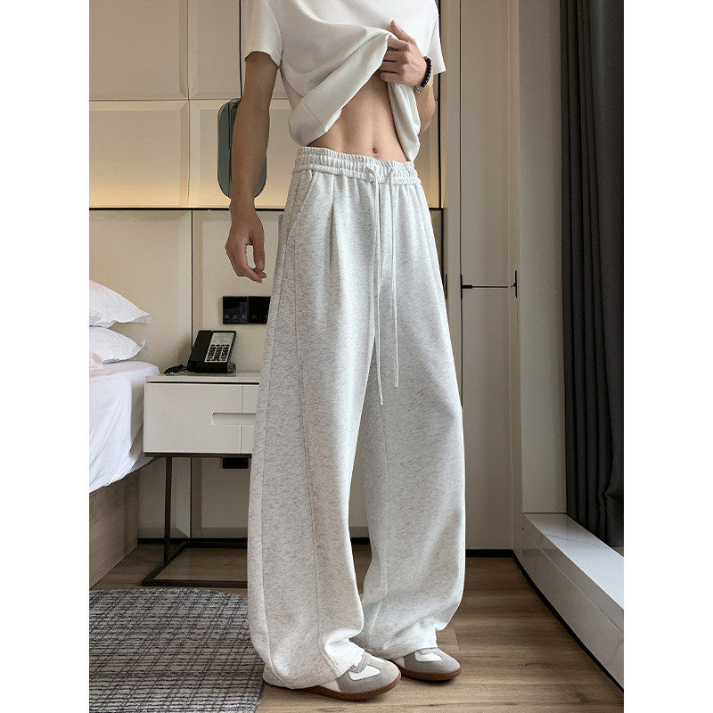 老钱风弯刀卫裤男潮牌垂感直筒裤美式重磅休闲裤子微喇痞帅高级感