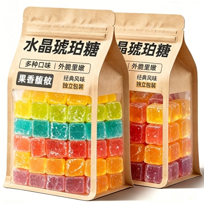 琥珀糖高颜值零食多种口味水晶糖