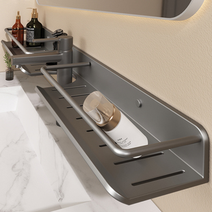 化妆室洗漱台置物架厕所洗手台镜前水龙头浴室免打孔壁挂收纳层架