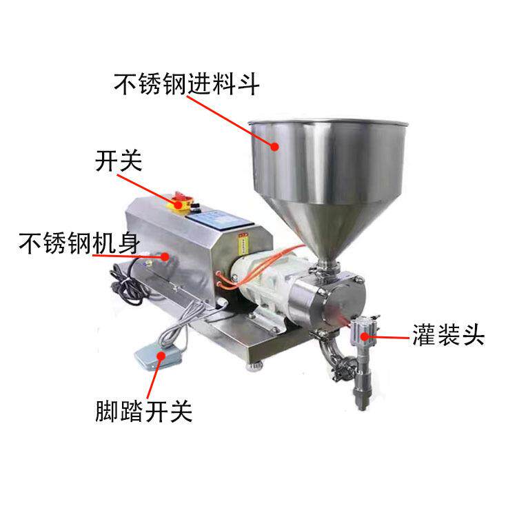 不锈钢定量凸轮转子泵灌装机辣椒酱牛肉酱小型半自动灌装机流水线