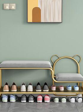 入门换鞋凳鞋简家柜一体用门口约软包坐垫儿童换鞋凳一NNH户件直