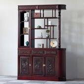 实木屏柜双色面雕高花福字镂空酸枝142风客厅隔断家用档小户型其