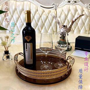 新中式果糖盘客盘厅茶几家用干果子收纳盒果零食茶瓜点摆盘子放水