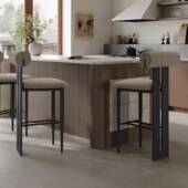 白蜡木高脚子法凳式 中古风酒吧椅台咖啡厅OYG006B台椅吧家用岛实