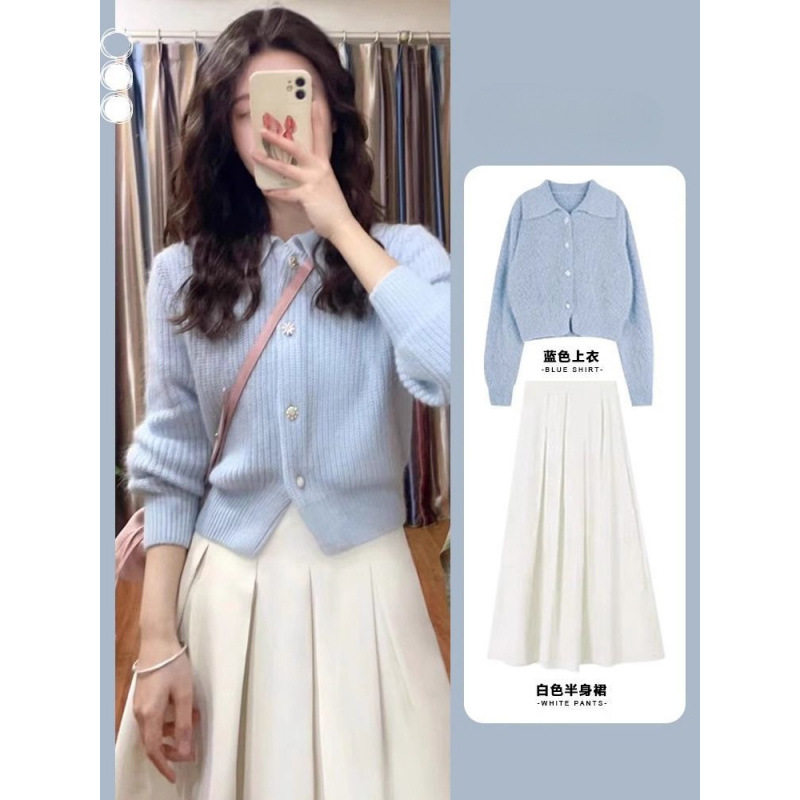 茶系时尚穿搭一整套2025秋冬新款超仙漂亮奶甜韩系毛衣半身裙套装,女装/女士精品,休闲运动套装,淘宝优惠券,粉丝福利购,淘宝优惠卷