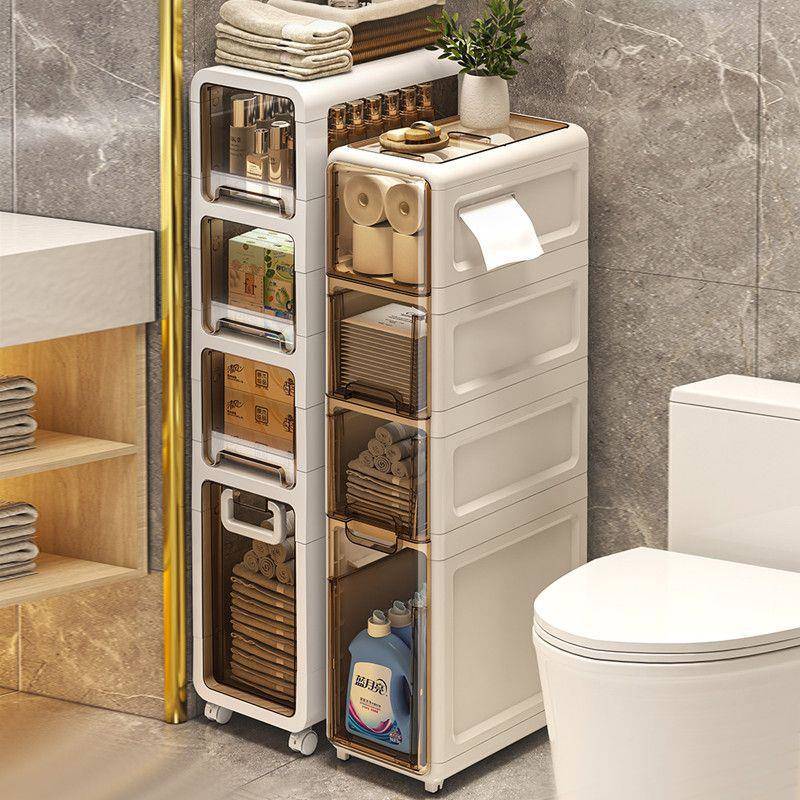 卫生间缝收无品牌/纳柜室浴洗手间防水收置物纳架多层带轮抽屉夹