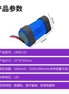 18650-3S1220V0动0mAh动444力型充气泵锂电池筋组膜枪洗车机力电