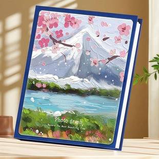 自可粘自贴式覆136膜相册iy制写字情侣恋爱纪念册家庭大d容量