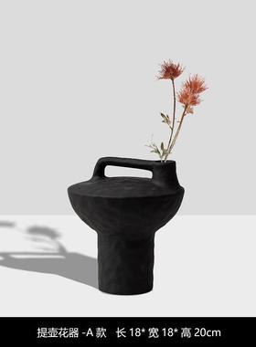 新中式提黑色无品牌/壶意花器创花瓶家居装饰餐厅厅玄关样板间花