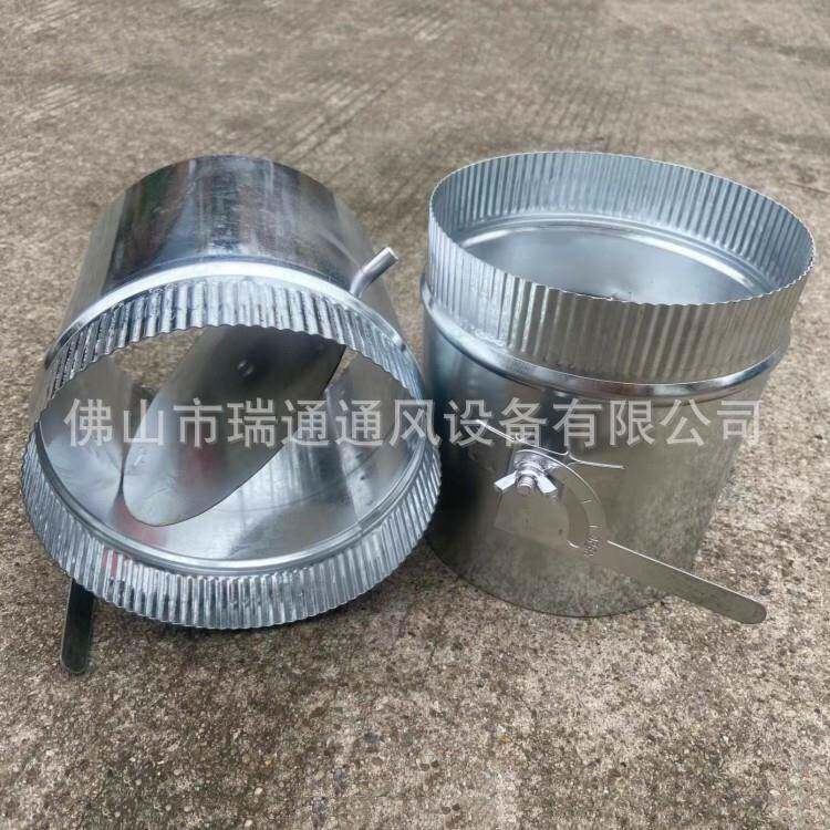 镀白量铁皮圆风阀手形动风调节阀通风排锌466烟工程螺纹管道