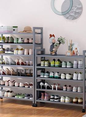 楠竹鞋架家用口简收纳鞋40474门柜出租房用鞋架子入门鞋架多层置