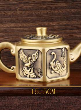 壶黄铜四大神兽LS-B3210凤茶壶龙百呈祥茶壶山水茶壶福韵茶壶渔翁
