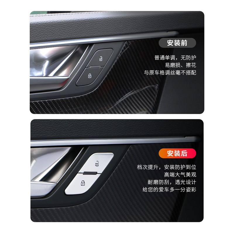 适用奥迪A6Lf A4L A3 Q5L Q3 Q2L车门功能按键贴 汽车改装内饰装