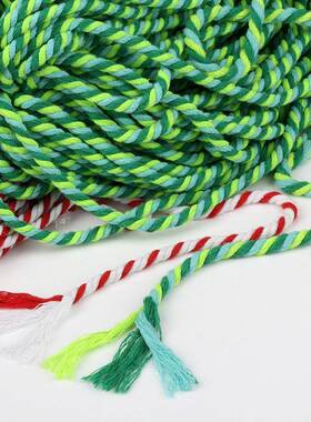 5毫米棉三色三棉绳织子棉线彩股色编默认项红色民族风格绳子绳挂